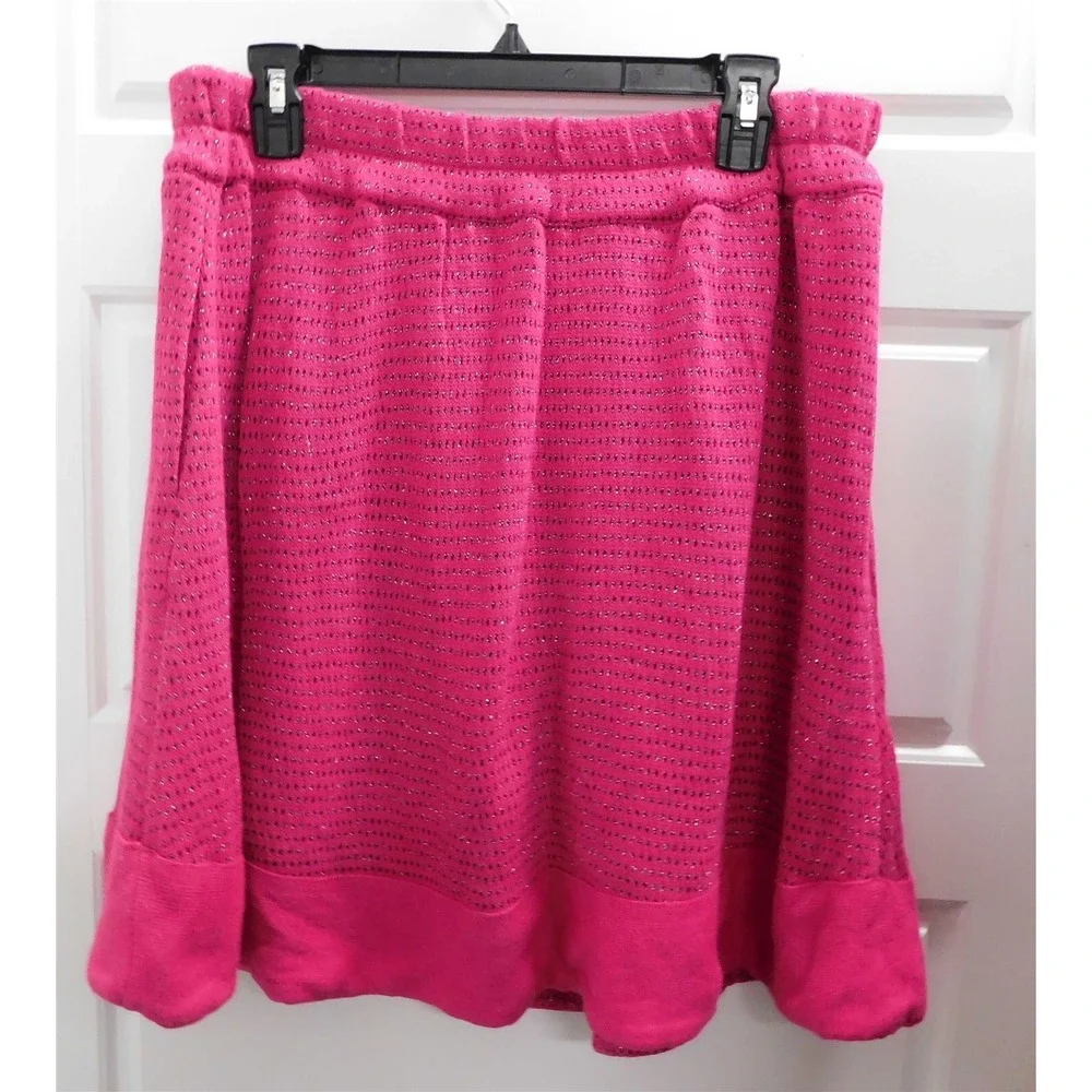 New Erotokritos Fuschia Metallic Silver‎ Skirt sz 2 Small $295rt